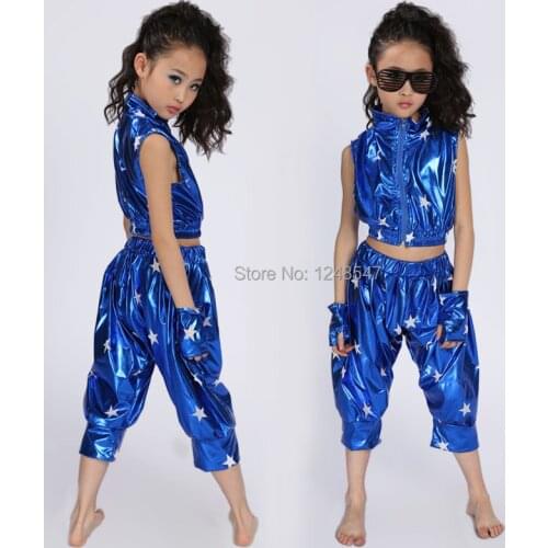 2020 Jazz Dance Boy and Girls Stage Dance Clothing Set Child Kids Hip Hop Performance Short Pants Jazz Dance Costumes