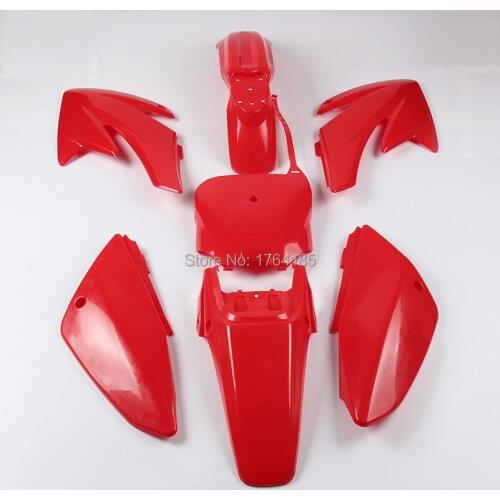 Red Plastic covers Fairing Kits CRF70 dirt Pit Bike Procket Bike Xmotos Baja DR50 49 50cc 70 90 110 Kayo HK 160