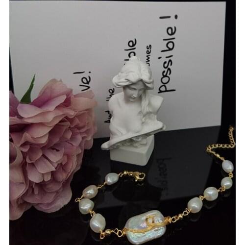 Round Square Pearl Pale Pink Bracelet Female Creative Popular Temperament Bead Bracelet Elegant Jewelry for Women Mature