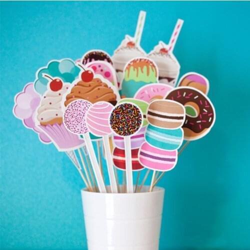Lollipop Donuts Photobooth Props Sweet Dessert Party Decorations for Wedding Birthday Hawaii Party Decoration Photobooth PZ087