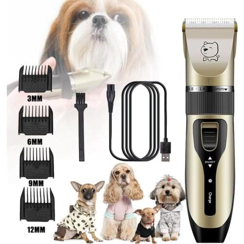 Lightweight Pet Mini Hair Clipper Rechargeable Low Noise Hair Grooming Kit with 4 Guide Combs