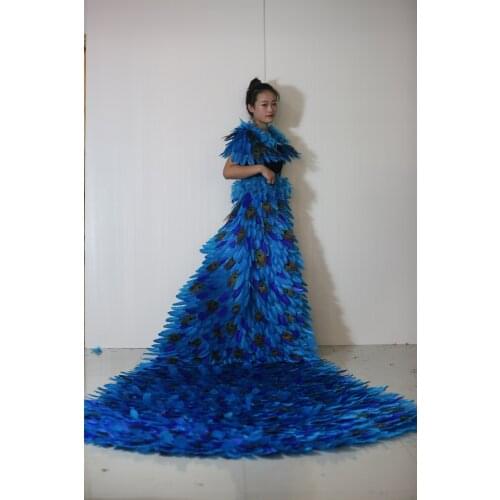 Hot sale peacock feather angel wings costume party cosplay photography props dress adults stage performance