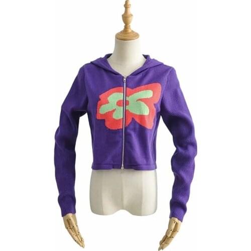 Richkeda Store New 2021 NS Led Hot Style In Europe And America The New Spring Zipper Sweater Cardigan Hooded Sweater Female