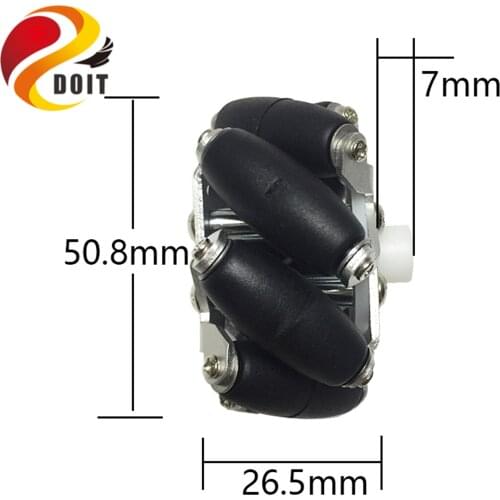 SZDOIT 4pcs/1 Lot 50mm McNammS Omnidirectional Wheel 45 Degree Universal Wheel For TT Motor 4WD RC Robot Car Chassis Part Tire