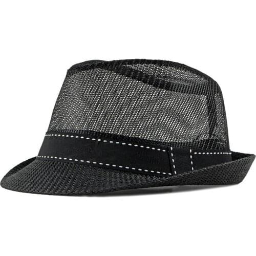 2021 Spring and Summer Mens Hollow Mesh Hat Outdoor Leisure Small Top Hat Female Jazz Hat Outing Beach Hat Sun Hat