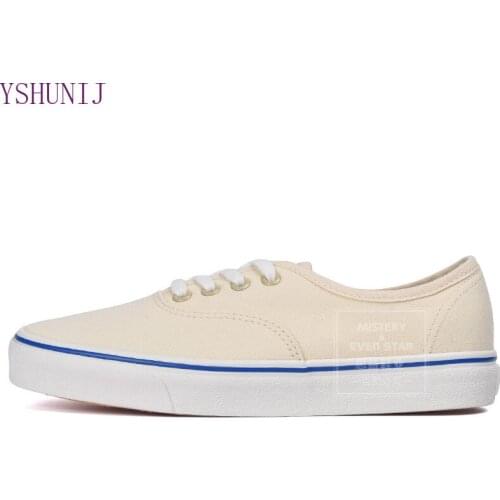 YSHUNIJ 2021 New Light Yellow Cream Fairy Color Retro Low Top Canvas Shoes