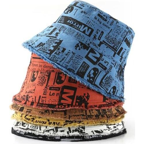 Doitbest 2021 Cotton Big Brim womans Bucket Hats For Women Printed edging Beach Travel Fisherman Hat Foldable mens Caps