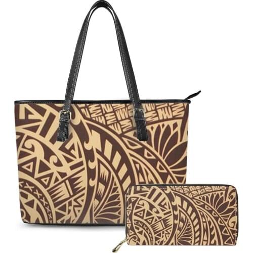 POD Polynesian tribal style Printing custom Ladies Purses And Handbags Girls Special Designer Fashion Tote Handbags For Women