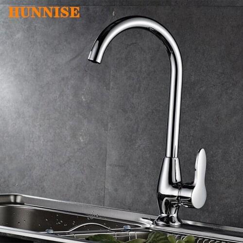 360 Swivel Copper Kithen Water Faucet Single Handle Single Hole Kitchen Faucet Hot and Cold Home Kitcchen Sink Mixer