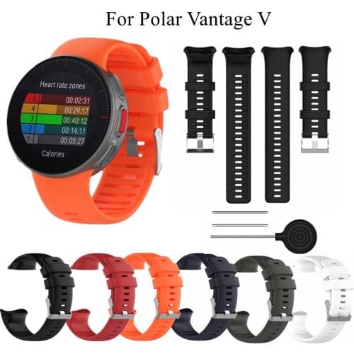 Wrist Strap For Polar Vantage V Smart Watch Silicone Watchband Sport Bracelet Wristband Replace with Tool For Polar Vantage V