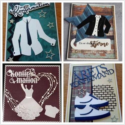 Shirt Blazer Skirt Shoes Metal Cutting Dies for Scrapbooking and Cards Making Embossing Craft Dies
