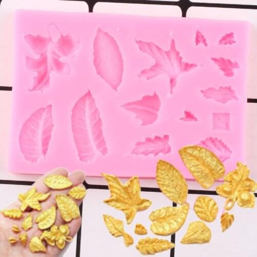 Leaf Silicone Mold Leaves Candy Resin Clay Chocolate Gumpaste Mould Sugarcraft Fondant Cake Decorating Tools Cupcake Topper