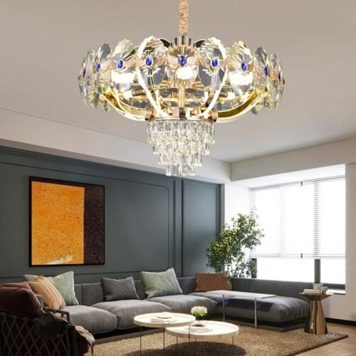 Modern Light Luxury Chandelier Personality Atmospheric Crystal Chandelier Simple European Living Room Decoration Chandelier