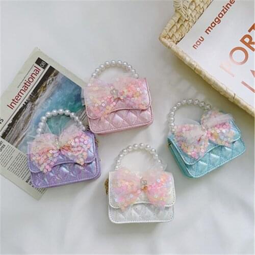 New Toddler Baby Bags Children Kids Girls Princess Shoulder Bag Handbag Solid Bowknot Princess Coin Purses