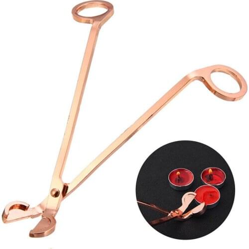 Creative Stainless Steel Candle Wick Trimmer Oil Lamp Trim Scissor Cutter Tool Hook Clipper Rose Gold Round Head Candle Scissors