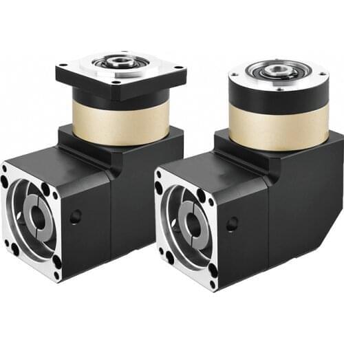 High precision right angle planetary gearbox round or square flange bore output gearbox for stepper motor or servo motor