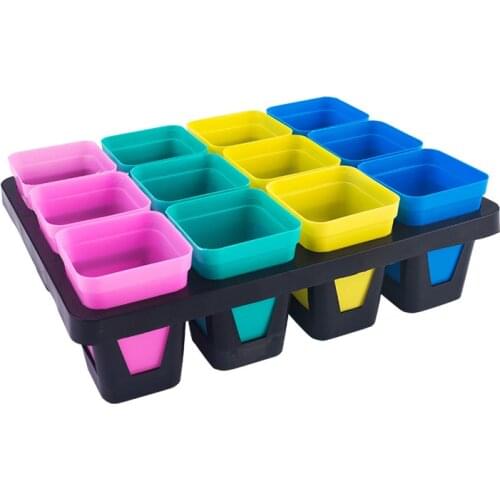 10 Pcs/Set Plastic Flowerpot Garden Decor Small Square Basin Fleshiness Botany Net Basin Grow Seedlings Home Office Decor Box