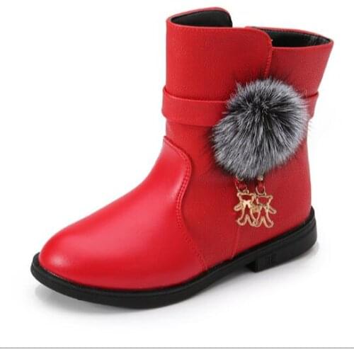 Winter Fashion child girls snow boots shoes warm plush soft bottom baby girls boots comfy kids leather winter snow shoe for bab
