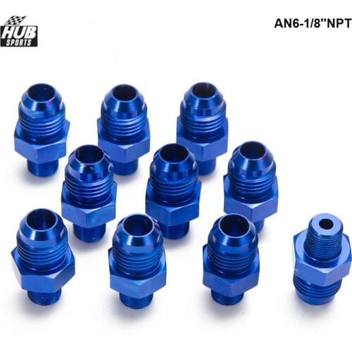 10PCS/LOT Straight Flare to Pipe Thread Fitting Adapte For Oil Cooler Fuel Line /Oil hose AN6-1/8''NPT
