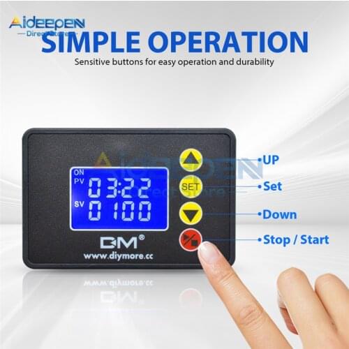 AC 110-220V DC 12V 24V 1.37 inch LCD Digital Display Microcomputer Time Controller Timer 00:00-99:59 0000-9999S Control Module
