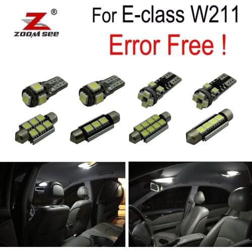 17x LED Vanity mirror + Trunk + Glove box lamp + Interior Reading Lights bulb Kit For Mercedes E class W211 E55AMG E320 (02-08)