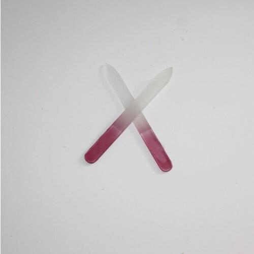2Pcs/Set 12*1.2*0.5cm Red Color Good Professional Wholesale Glass Emery Board Fingernail Nail File Nailfile Care Gift Sets