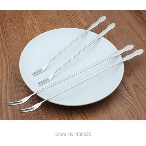 2Pcs New Heavy Long Handle Stainless Steel Cake Dessert Fruit Forks tableware Flatware Kitchen Accessories