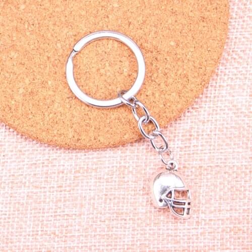 20pcs soccor football helmet Keychain 20*15mm Pendants Car Key Chain Ring Holder Keyring Souvenir Jewelry Gift