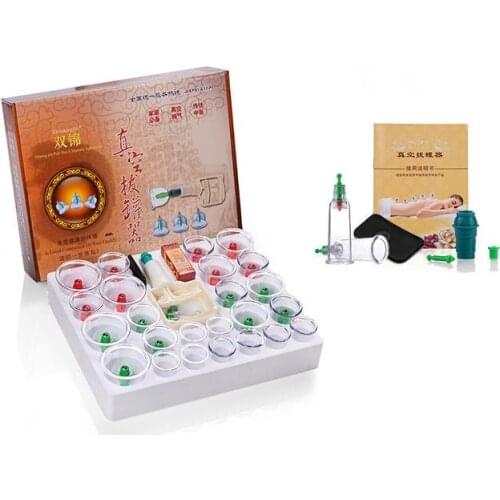 24 thicken cans magnetic vacuum cupping set home use acupuncture massage suction cup explosion-proof non-glass magnetic cupping