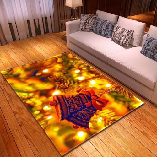 3D Christmas Bell Carpet Kids Room Play Area Rug Flannel Memory Foam Home Carpets for Living Room Christmas Party Decor Mat/Rugs