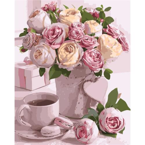 40*50CM Home Decoration Wall Painting Accept Booking A Bouquet Of Roses DIY Painting By Numbers