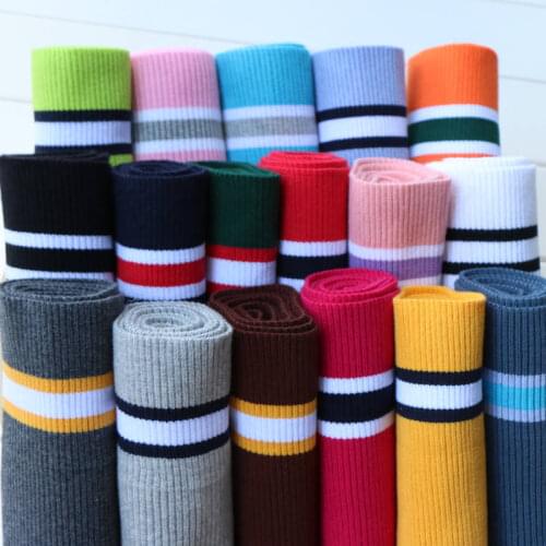 80cm Elastic Cotton Spandex Stretch Knit Cuff Waistband Leg Arms Collar Hem Rib Trim Jersey Baseball Coat Accessory Rib Fabric