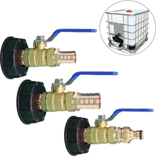 IBC Container Accessories IBC Tank Adapter With Brass Ball Valve Brass Connector System For 1000 Liter Tank 18/20/25/30 Tank