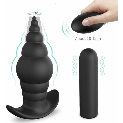 Anal Sex Toys With 9 Vibration Modes, Rechargeable Powerful Butt Plug Adult Vibrating Soft And Safe Silicone Anal Training Set