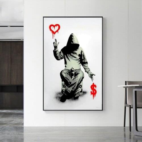 Banksy Abstract Graffiti Art Canvas Painting Street Art Posters and Prints Cuadros Wall Art Pictures for Living Room Home Decor