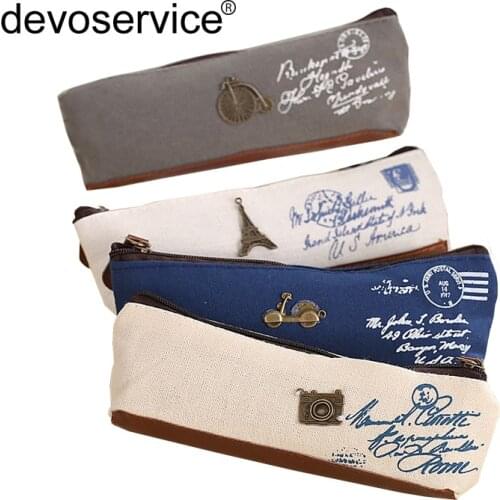 Free Shipping 1PCS New Girls Boys Retro Classical Pencil Case School Supplies Student Pen Bag Storage Cosmetic Bag Stationery