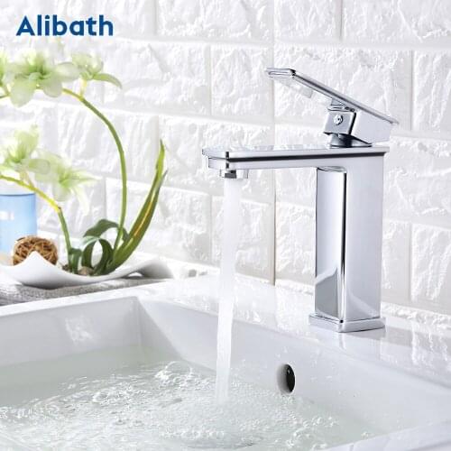 BLACK/Chrome Brass Basin Faucet Solid Cold & Hot Water Bathroom Faucet Single Handle Water Sink Tap Bathroom Accessories
