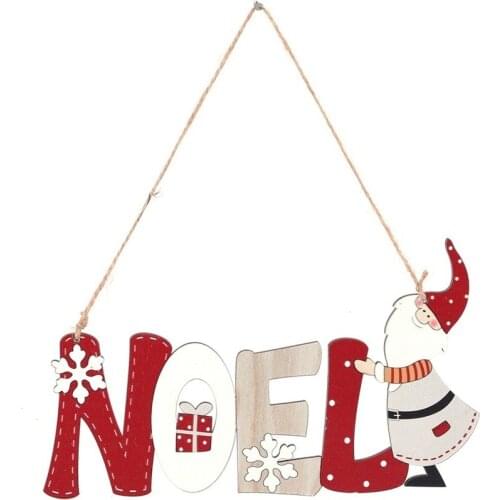 Wooden Door Hanging NOEL Sign Christmas Ornaments Merry Christmas Decoration for Home New Year Xmas Tree Pendant Navidad Gifts
