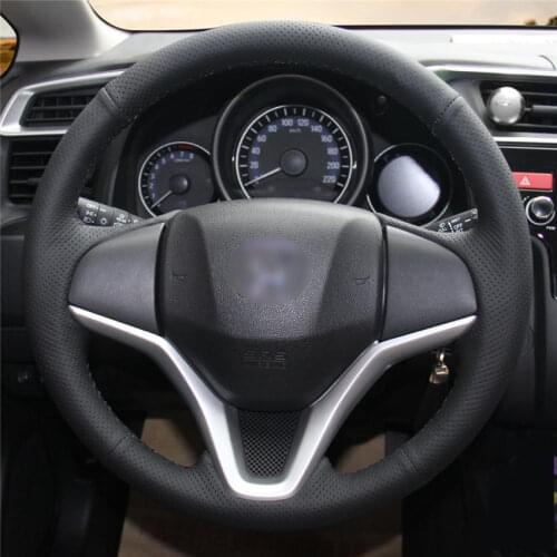 DIY Anti-Slip Wear-Resistant Steering Wheel Cover For Honda Jazz HR-V City Fit 2015-2020 Car Interior Decoration