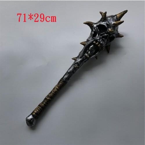 DMC 5 Simulation Skull Mace Weapon Halloween Performance Props Polyurethane Hammer Childrens Game Toys 71cm