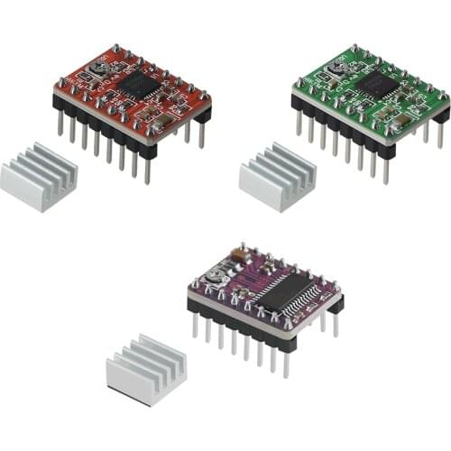 For 3D Printer StepStick DRV8825 A4988 Stepper Motor Driver With Heat sink Carrier Reprap 4-layer PCB RAMPS Replace A4988 Driver