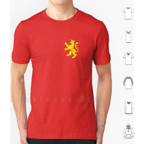 Zaragoza Lion On Red T Shirt Big Size 100% Cotton Shield City Town Symbol Motto Heraldry Heraldic Spain Escudo Blason Bandera