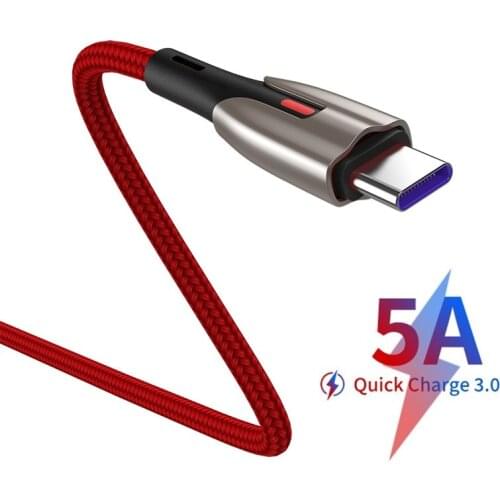 USB Type C Cable Micro USB 5A Fast Charging Mobile Phone Charger Type-C Data Cord For Huawei Xiaomi Redmi Type C Charger Cable