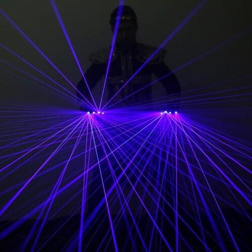 Blue Laser Gloves Laser flash finger, Dress Up LED Robot Suit Glowing Dress Bar Party Music Festival Live Atmosphere Props