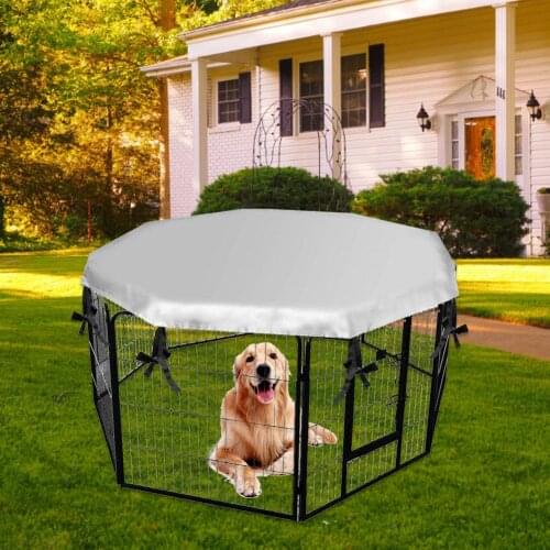 Large Size Pet Playpen Cover Dog Crate Cover for Outdoor and Indoor Double Side Waterproof Windproof Shade Cage Cover #CW
