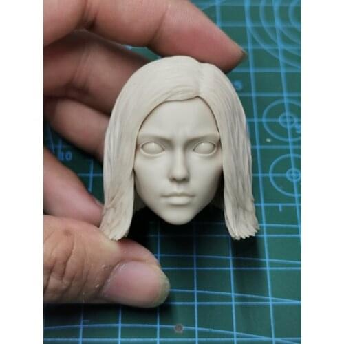 1/6 Scale Fighting Girl Alita Girl Women Unpainted Head Big Eyes for 12''Figures Body DIY