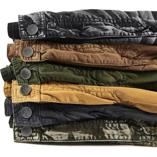 Fashion Cotton Cargo Shorts Multi Pockets Military Streetwear Short Pants For Men Plus Size 40 42 44