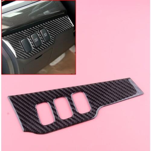 Headlight Switch Button Cover Trim Car Black Carbon Fiber Fit For Mitsubishi Lancer Evo 2008 2009 2010 2011 2012 2013 2014