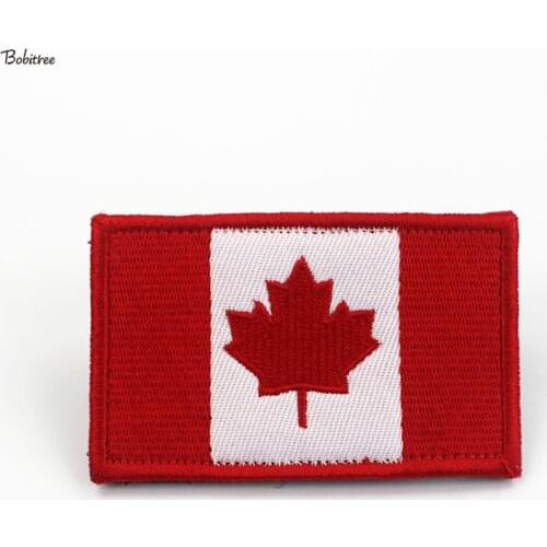 Canada flag Patches with Hook Loop Canadian Banner Badges Armband Clothes Stickers For Backpack Caps Uniform Decoration