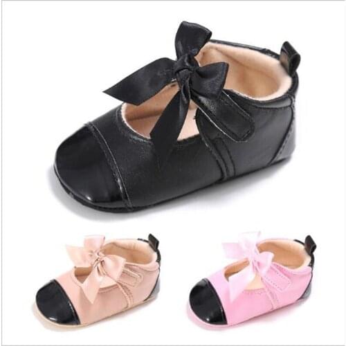New Baby Shoes Infants PU Leather First Walkers Soft Sole Spring Autumn Crib Shoes Antislip Newborn Girls Princess Shoes
